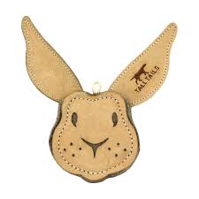Tall Tails Scrappy Leather Rabbit Dog Toy
