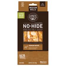 Earth Animal No Hide Venison Chews, M, 3pk