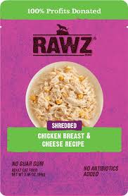 Rawz Shredded Chicken & Cheese Cat Food Pouch, 2.5oz