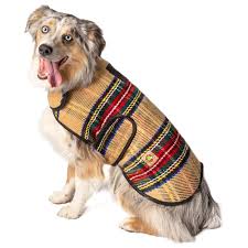 Chilly Dog Tan Tartan Dog Blanket Coat, Medium
