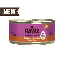 Rawz 96% Rabbit & Goat's Milk Pate Canned Cat Food, 5.5oz