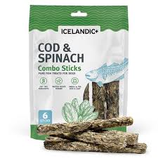 Icelandic+ Cod & Spinach Combo Sticks, 2oz