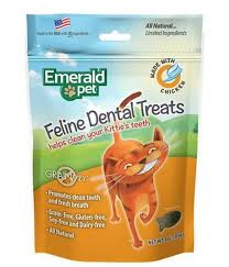 Emerald Pet Feline Chicken Cat Dental Treats, 3oz