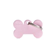 MyFamily Basic Aluminum Small Bone ID Tag, Pink