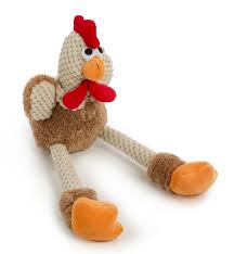 GoDog Checkers Skinny Rooster Brown w/Chew Guard, L
