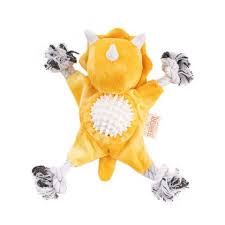 Territory 2-in-1 Fetch & Tug Triceratops Dog Toy