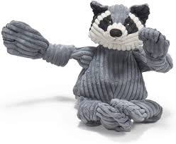 HuggleHounds Durable Knotties Raccoon Dog Toy, S