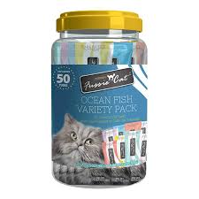 Fussie Cat Ocean Fish Puree 10 Flavors Variety Pack, 50ct