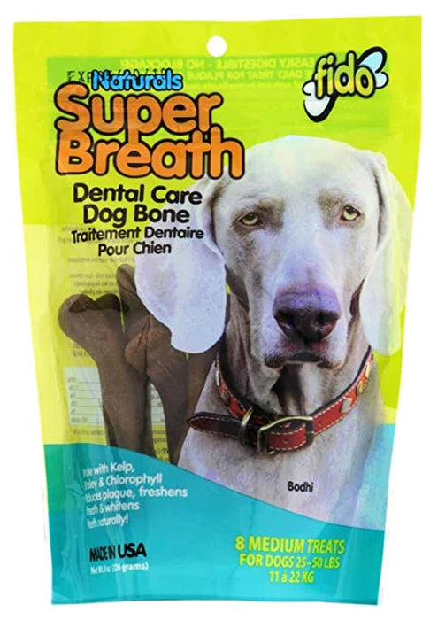 Fido Super Breath Dental Bones, Medium, 8pk