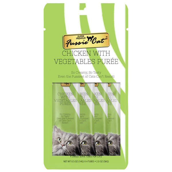 Fussie Cat Puree Chicken & Veggie 2oz, 4ct