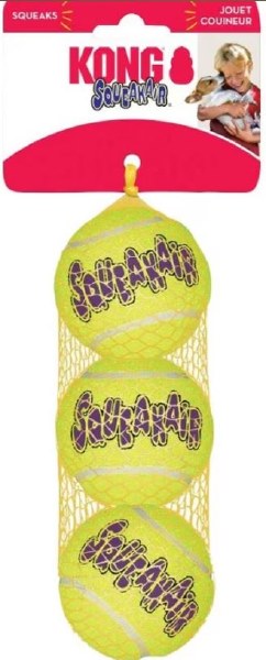 Kong Air Dog Medium Squeakair Balls, 3 Pack