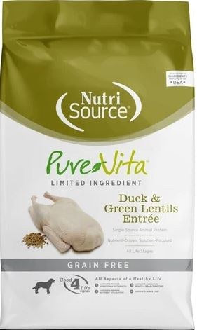 Pure Vita Duck & Green Lentils Dog Food, 4lbs