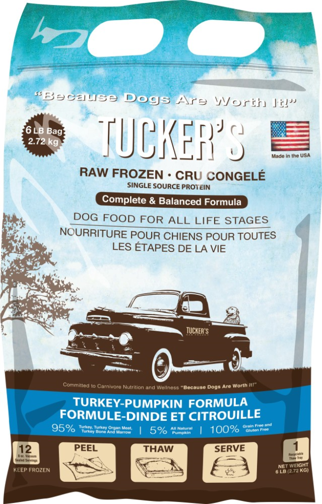Tucker's Frozen Turkey & Pumpkin Single Source Protein Diet, 6lbs