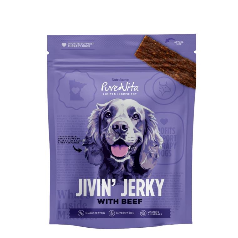 Pure Vita Jivin' Jerky Beef Treats, 4oz