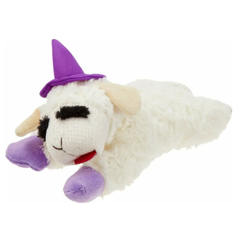 Multipet Halloween Lamb Chop w/Purple Witch Hat, 10.5"