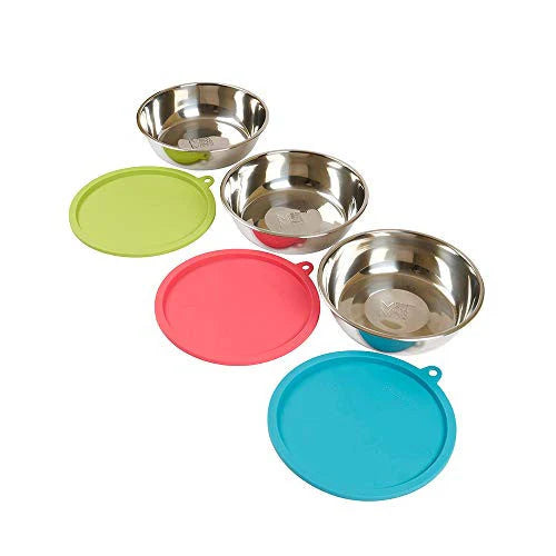 Messy Mutts 3 Bowl & Lid Set, 6pcs