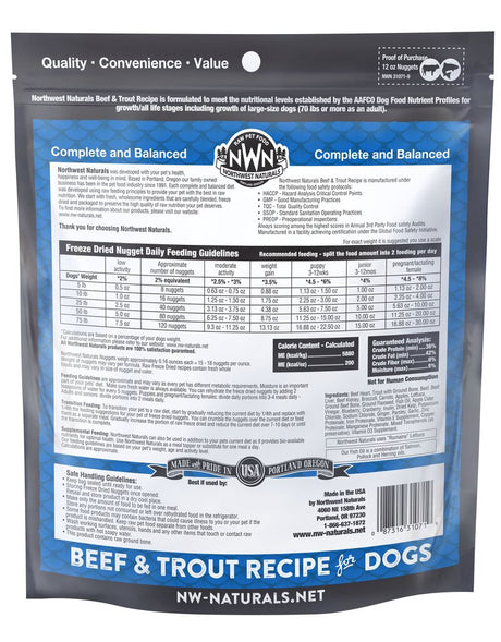 Northwest Naturals Freeze-Dried Beef & Trout, 12oz