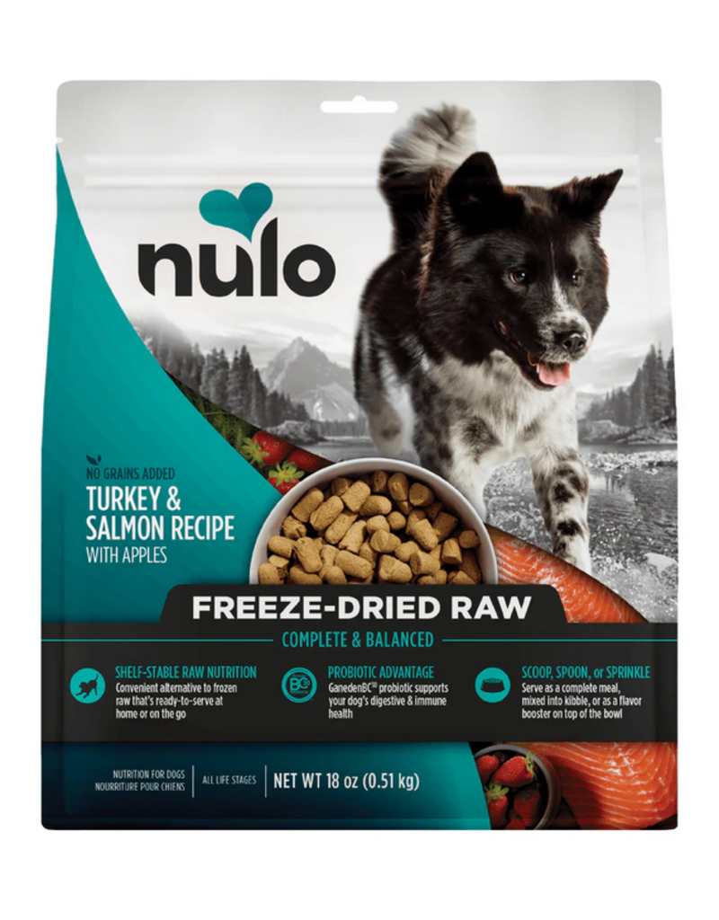 Nulo Dog Freeze-Dried Raw Turkey, Salmon & Strawberries, 18oz