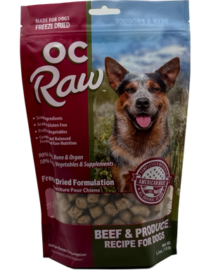 OC Raw Dog Freeze-Dried Beef & Produce, 5.5oz