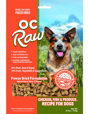 OC Raw Dog Freeze-Dried Chicken & Fish Meaty Rox, 5.5oz