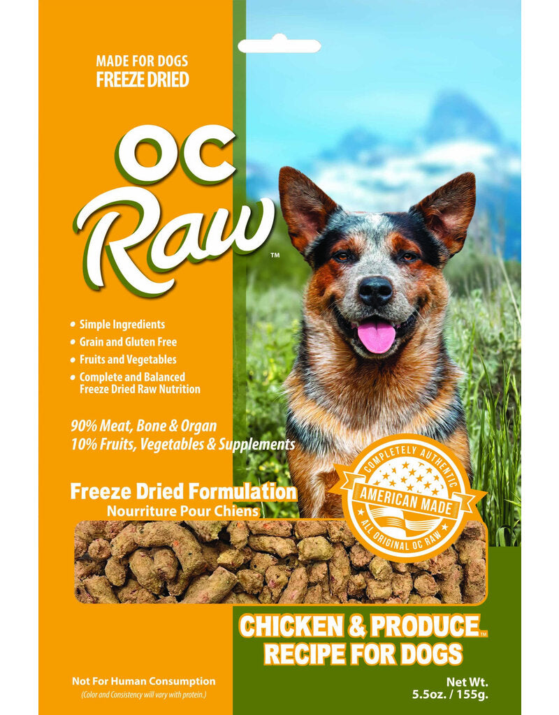 OC Raw Freeze Dried Rox Chicken & Produce, 5.5oz