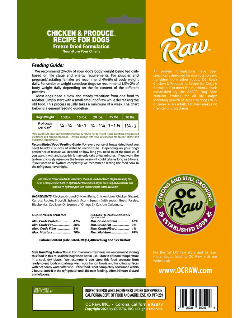 OC Raw Freeze Dried Rox Chicken & Produce, 5.5oz