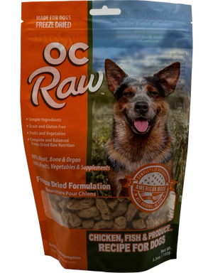OC Raw Dog Freeze-Dried Chicken & Fish Meaty Rox, 5.5oz