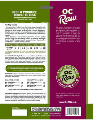 OC Raw Freeze Dried Sliders Beef & Produce,14oz