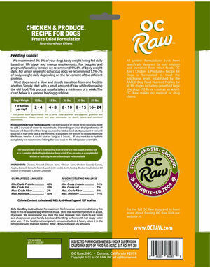 OC Raw Freeze Dried Sliders Chicken & Produce, 14oz