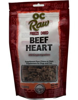 OC Raw Freeze Dried Beef Hearts, 4oz