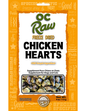 OC Raw Freeze Dried Chicken Hearts, 4oz