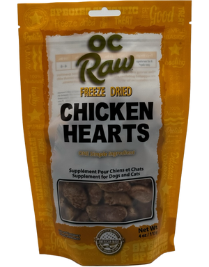 OC Raw Freeze Dried Chicken Hearts, 4oz