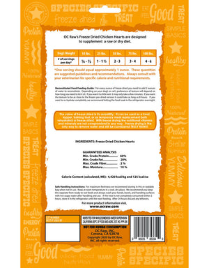 OC Raw Freeze Dried Chicken Hearts, 4oz