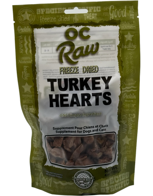 OC Raw Freeze Dried Turkey Hearts, 4oz