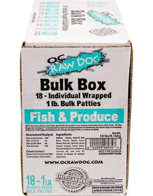 OC Raw Frozen Bulk Fish and Produce Patties,18lb box