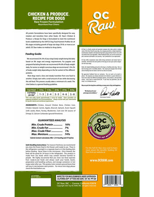 OC Raw Frozen Sliders Chicken & Produce, 4lbs