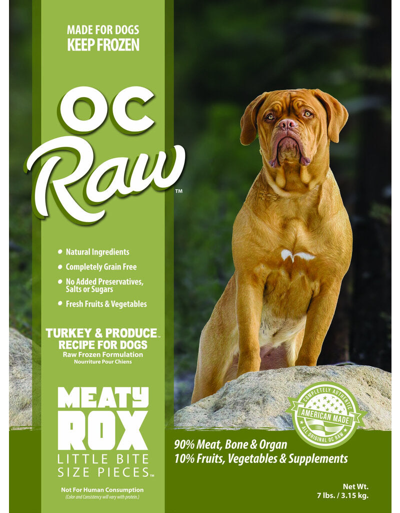 OC Raw Frozen Meaty Rox Turkey & Produce, 7lbs