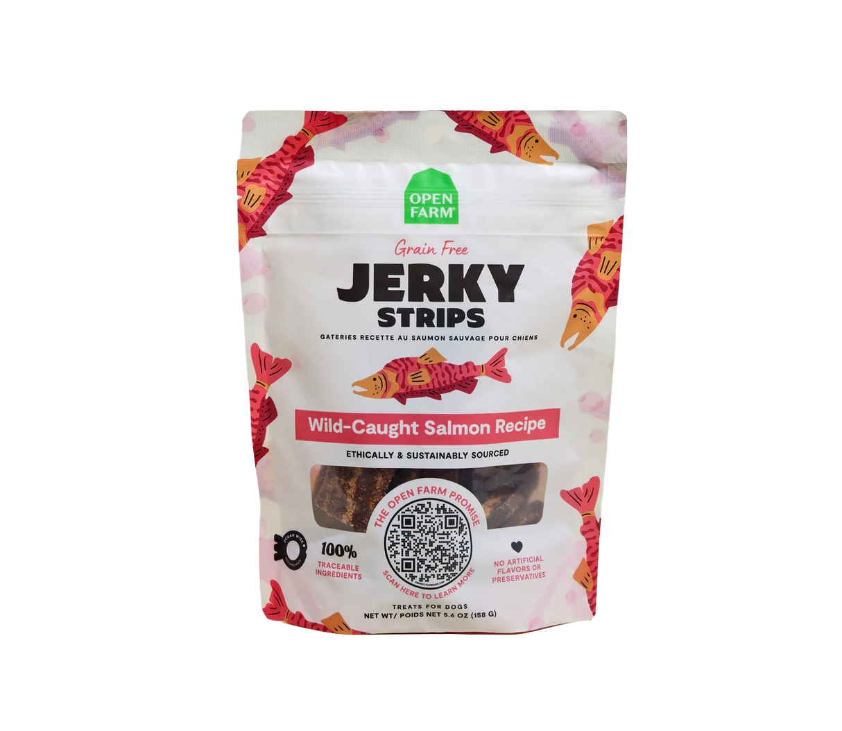 Open Farm GF Salmon Jerky Strips, 5.6oz