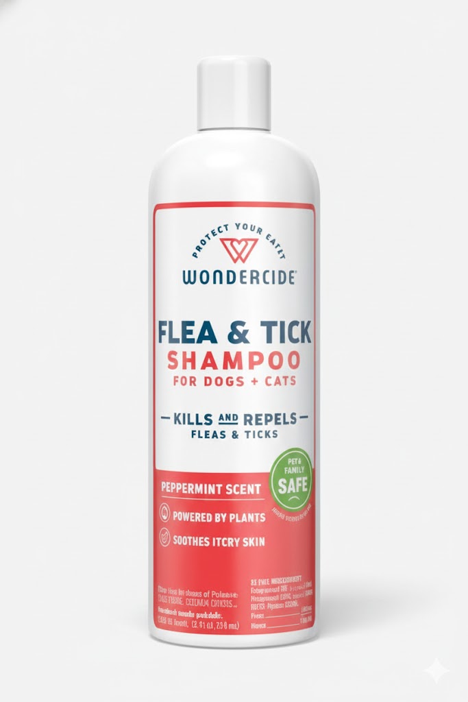 Wondercide Flea & Tick Shampoo for Dogs & Cats, Peppermint 12oz