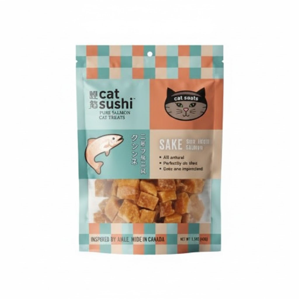 Earthly Cat GF Sushi Crunch Sake Salmon Bites, 1.5oz