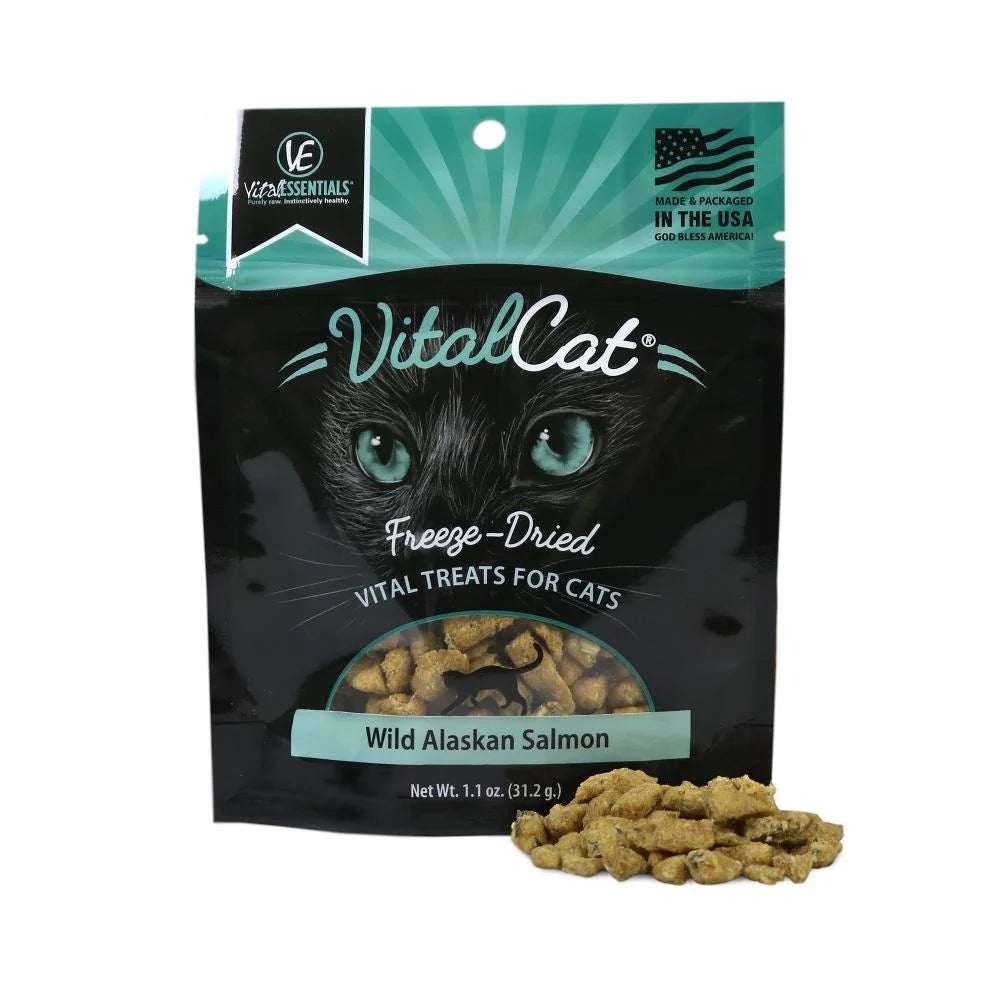 Vital Essentials Freeze-Dried Wild Alaskan Salmon Cat Treats 1.1 oz