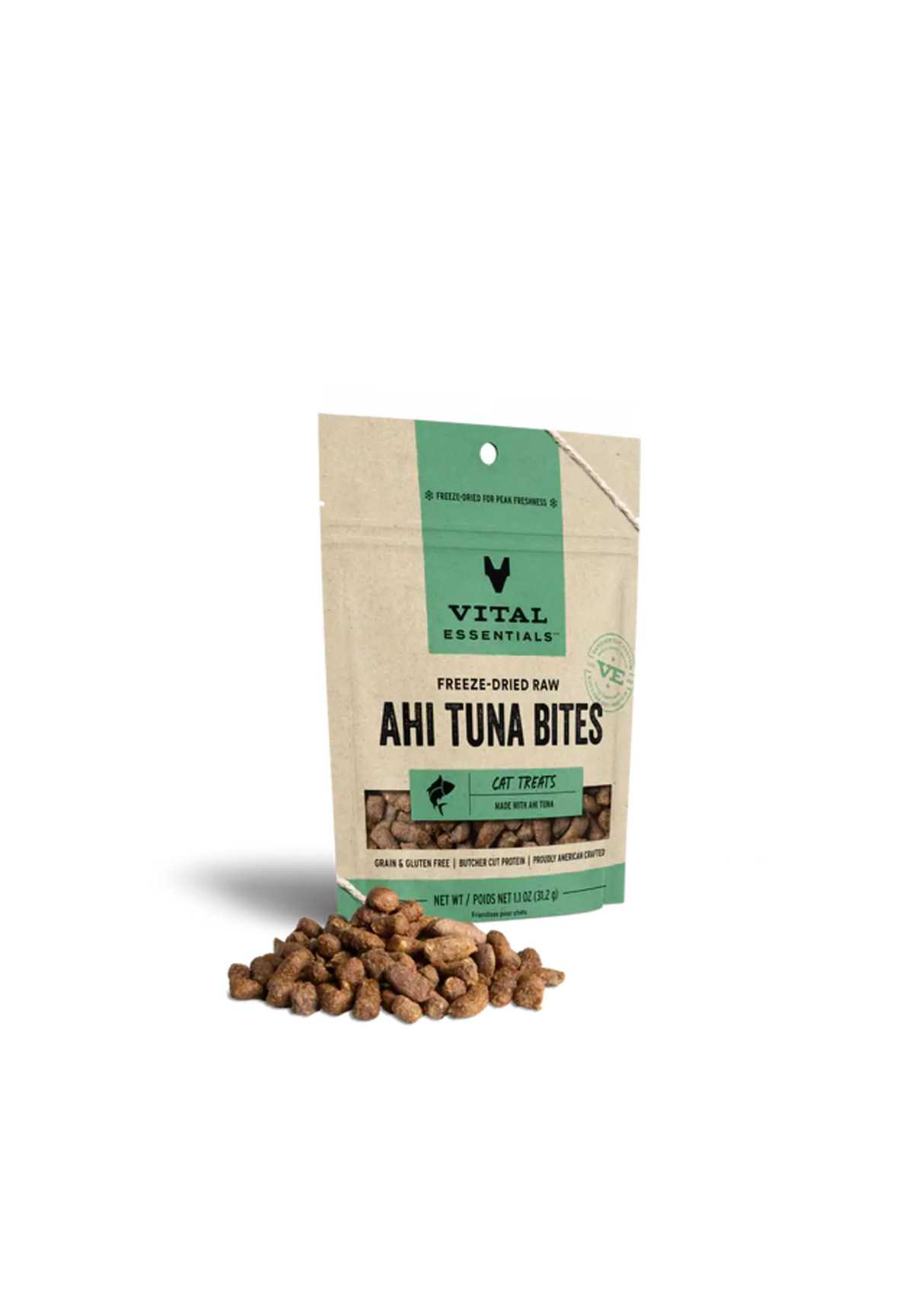 Vital Essentials Freeze-Dried Ahi Tuna Bites Cat Treats, 1.1oz