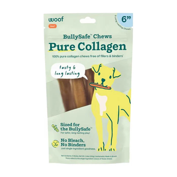 Woof Bullysafe Pure Collagen Chews, 6’’ 5pk